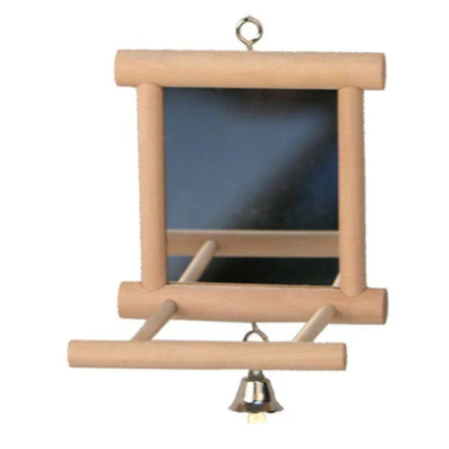 Mirror and Bell with Perch – Interactive Cage Toy for Small Birds