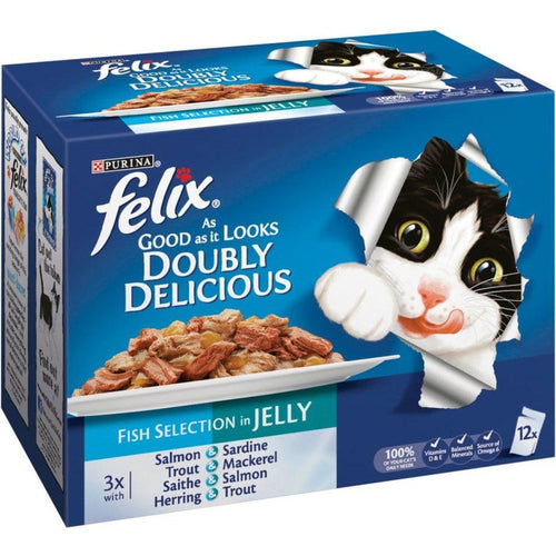 Felix Doubly Delicious Fish In Jelly 12 x 100g