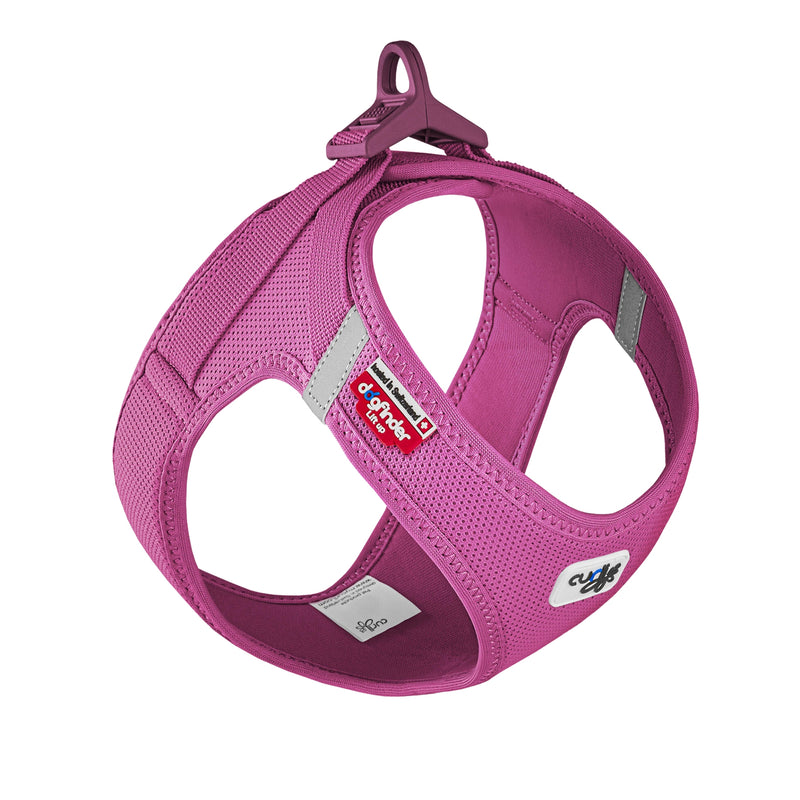 Load image into Gallery viewer, Curli Clasp Air-Mesh Harness in Fuscia – a vibrant, breathable, and secure harness for small and medium-sized dogs.
