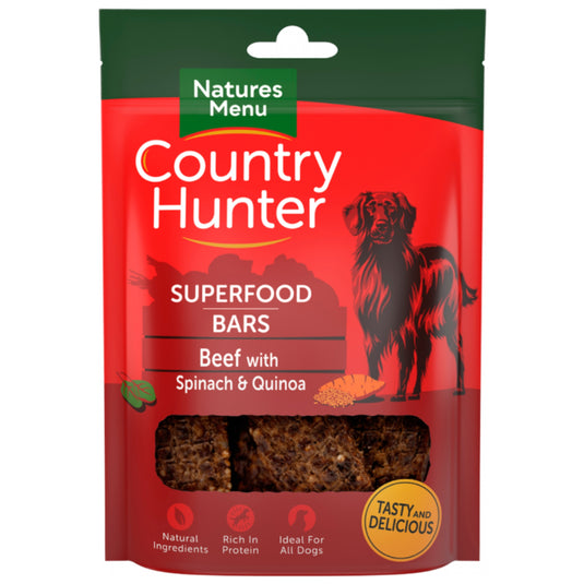 Natures Menu Country Hunter Superfood Bar Beef with Spinach & Quinoa 100g