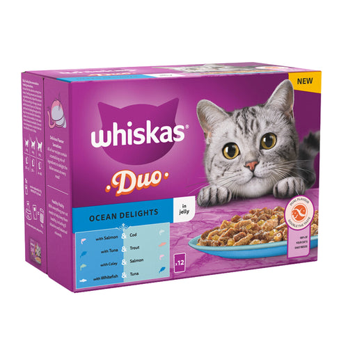 Whiskas Wet Cat Food Duo Ocean In Jelly 12 x 85g