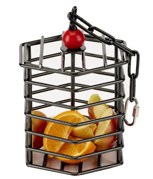 Metal Bird Treat Feeder – Hanging Cage for Fruit, Veg, and Treats