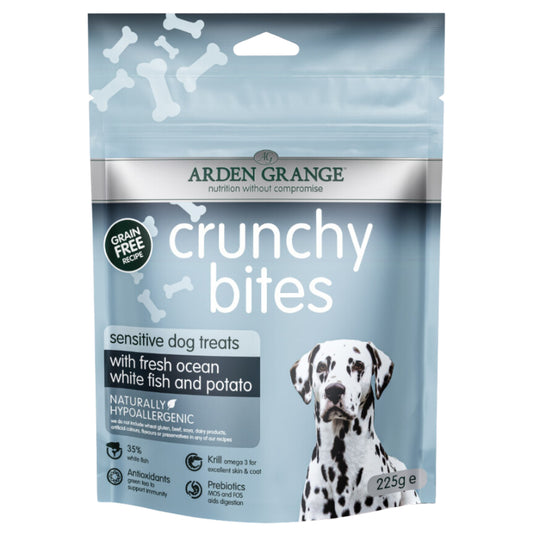 Arden Grange Sensitive Crunchy Bites - White fish & Potato 225g