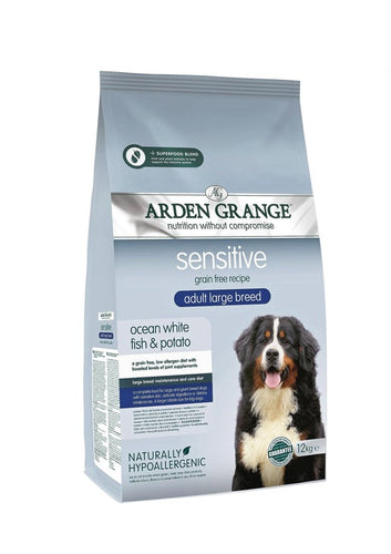 Arden Grange Sensitive Adult Large Breed Dry Dog food - Ocean White Fish & Potato - 12kg