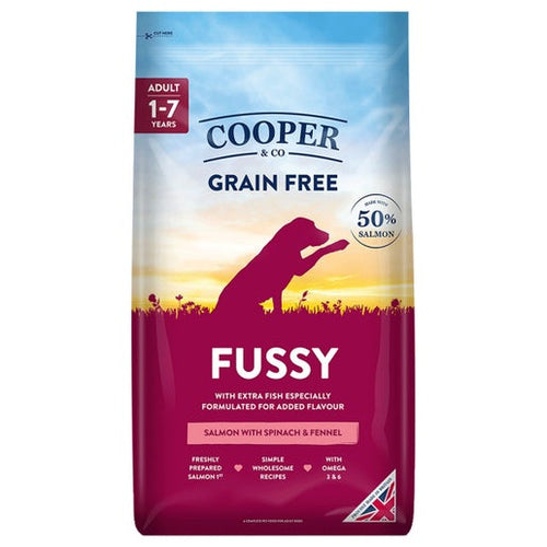 Cooper & Co Fussy Adult dry Dog Food - Salmon with Sweet Potato, Spinach and fennel - 10kg