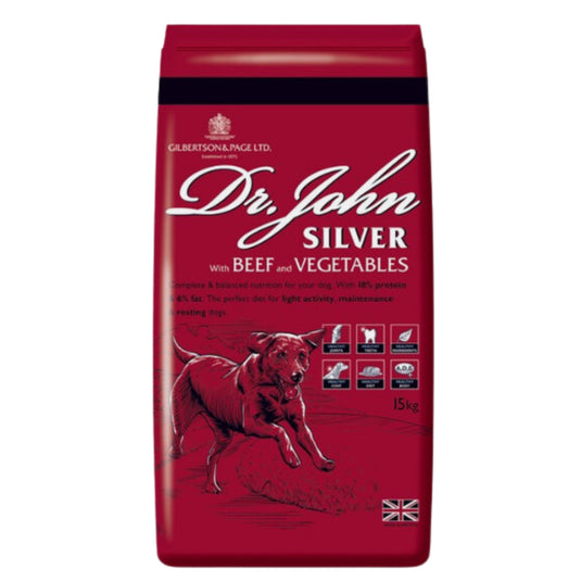 Dr. John Silver Adult Dry Dog Food - Beef and Vegetables - 15kg