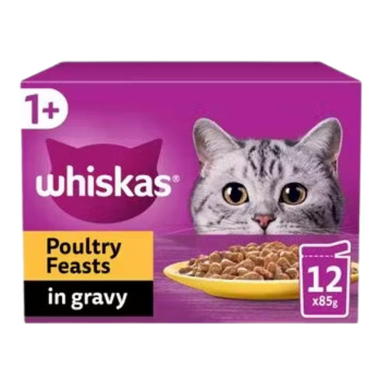 Whiskas 1+ Wet Cat Food Poultry In Gravy 12 x 85g