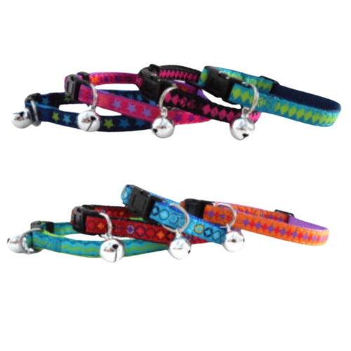 Hem and Boo Trendy Colour Mix Cat Collar – Adjustable with Safety Buckle
