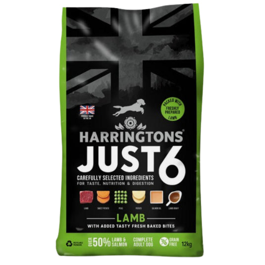 Harringtons Just 6 Complete Adult Dry Dog Food - Lamb & Potato - 12kg