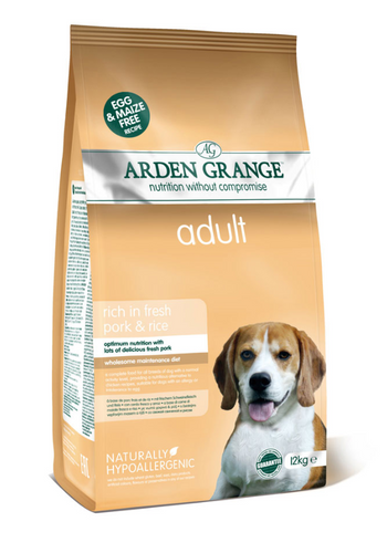 Arden Grange Adult Dry Dog Food - Pork with Rice - 12kg