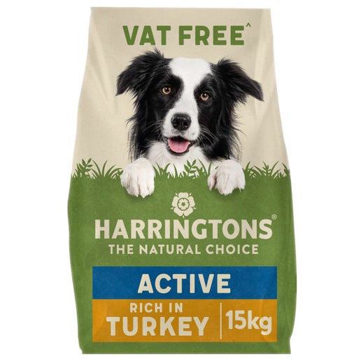 Harringtons Active Adult Dry Dog Food - Turkey & Rice - 15kg