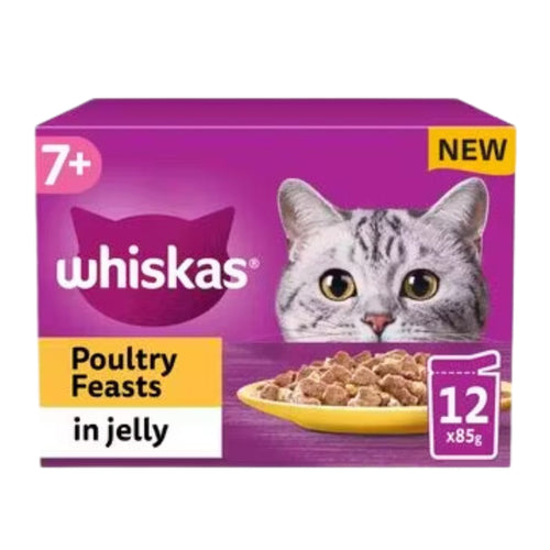 Whiskas 7+ Wet Cat Food Poultry Feasts In Jelly 12 x 85g