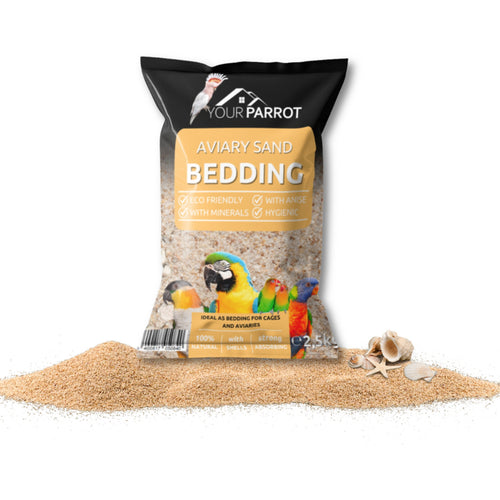 Your Parrot Aviary Bird Sand Bedding with Shell Grit & Anise 2.5kg – Natural Hygienic Bird Cage Bedding