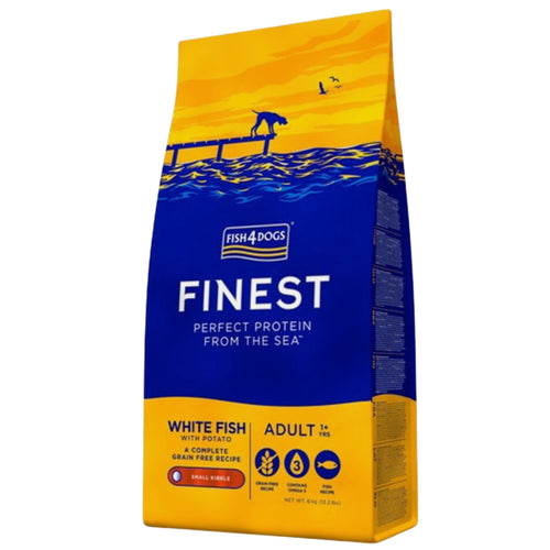 Fish4Dogs Finest Small Kibble Adult Dry Dog Food - White Fish with White Potato - 6Kg