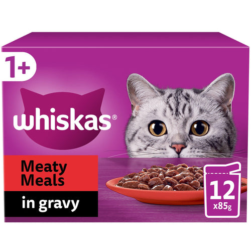 Whiskas 1+ Wet Cat Food Meaty Meals In Gravy