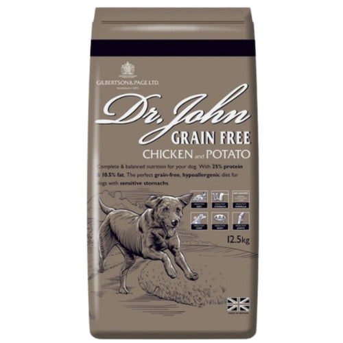 Dr Johns Grain Free Adult dry Dog Food- Chicken & Potato - 12.5kg