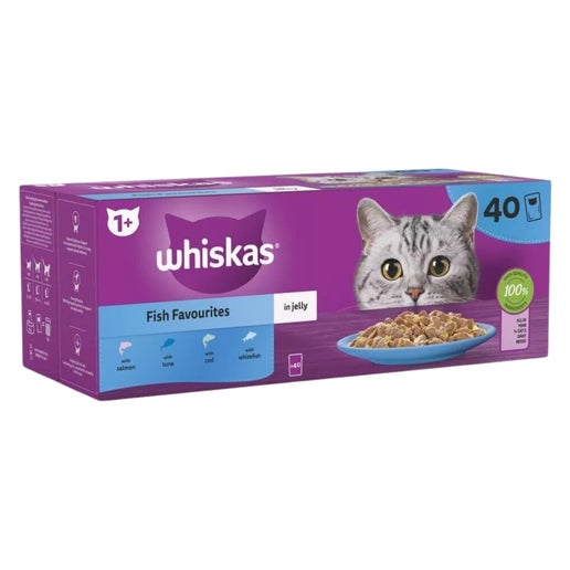 Load image into Gallery viewer, Whiskas 1+ Wet Cat Food Fish Favourites In Jelly
