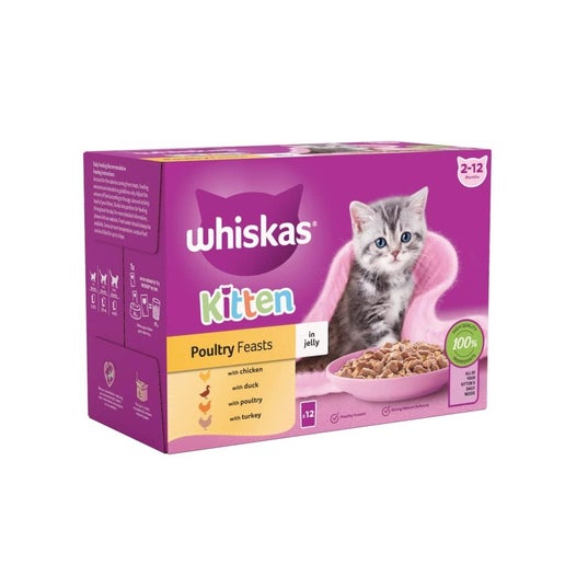 Whiskas Wet Kitten Food Poultry In Jelly 12 x 85g