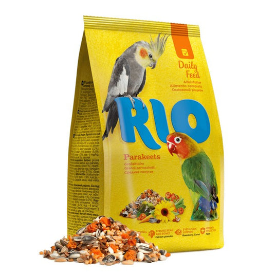 Rio Parakeets Daily Seed Bird Feed – Premium Parakeet Food with Algae & Absorbable Calcium for Optimal Health