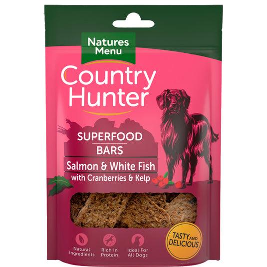 Natures Menu Country Hunter Superfood Bar Salmon & White Fish with Cranberries & Kelp 100g