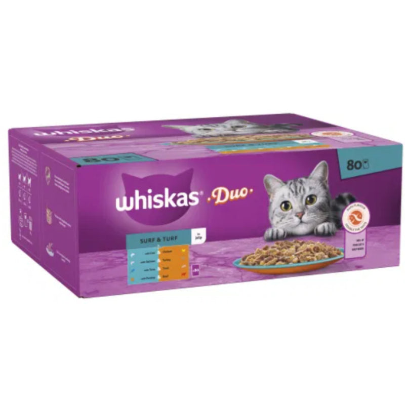 Load image into Gallery viewer, Whiskas Wet Cat Food Duo Surf &amp; Turf In Jelly
