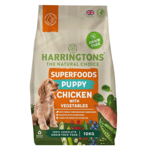 Harrington's Superfoods Puppy Grain Free Dry Dog Food - Chicken with Vegetables - 10kg