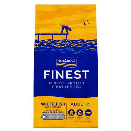 Fish4Dogs Finest Large Kibble Adult Dry Dog Food - White Fish with White Potato