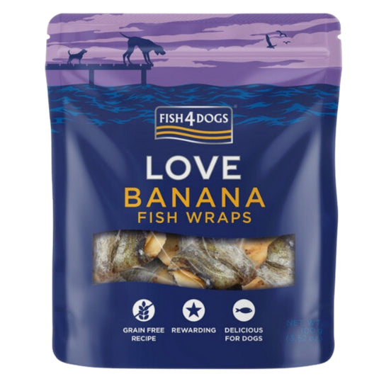 Fish4Dogs Love - Banana Fish Wraps - 100g