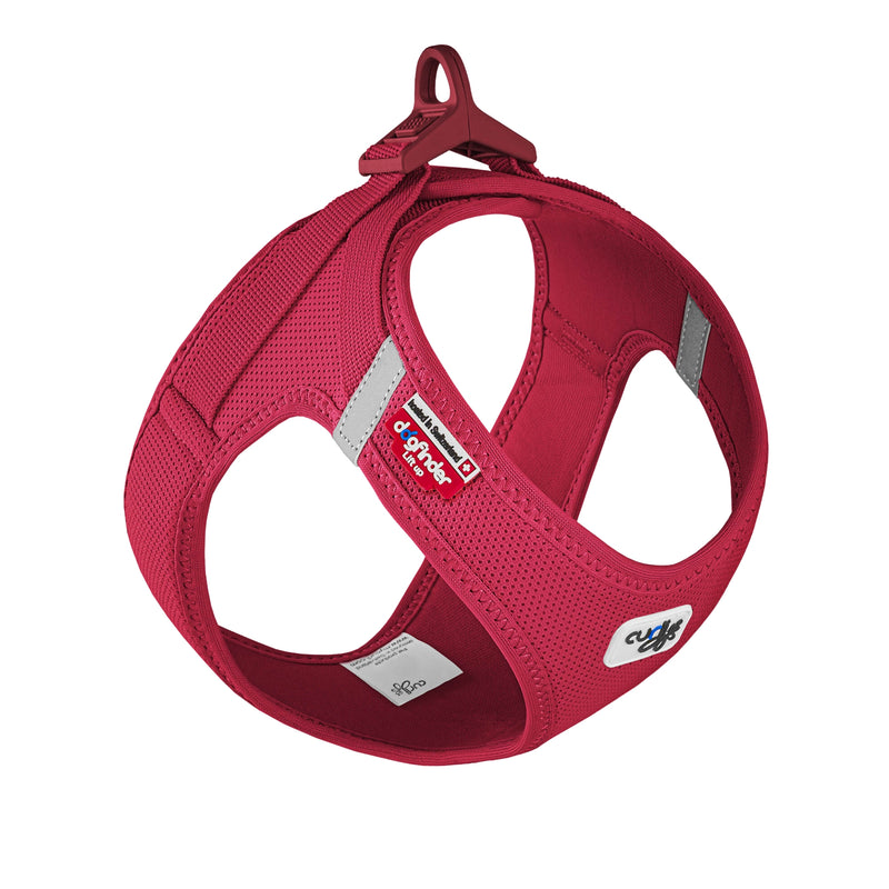 Load image into Gallery viewer, Curli Clasp Air-Mesh Harness in Red – a bold, lightweight, and soft harness offering maximum comfort and control. 
