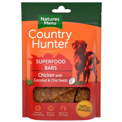 Natures Menu Country Hunter Superfood Bar - Chicken with Coconut & Chia Seeds 100g