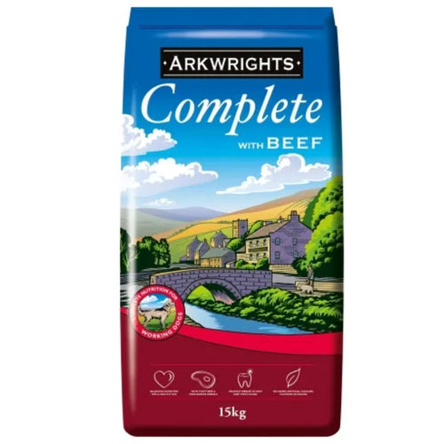 Arkwrights Adult Dry Dog Food - Complete with Beef - 15kg