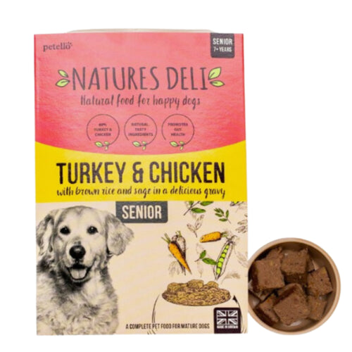 Natures Deli Senior Wet Food -Turkey & Chicken with Brown rice & Sage in Gravy - 400g