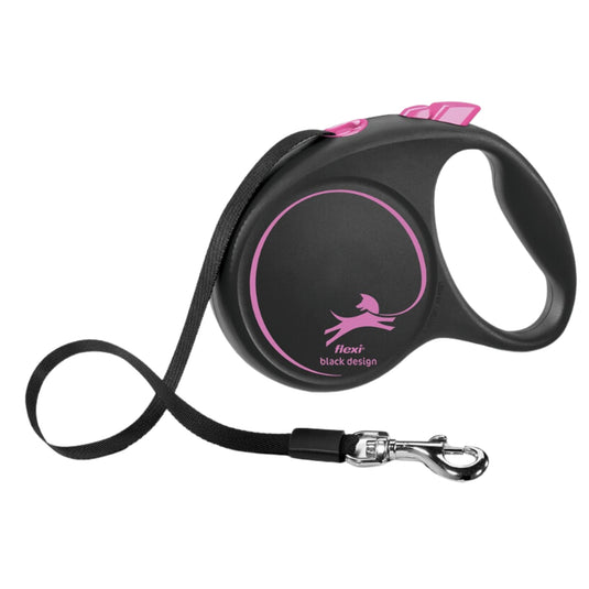 Flexi Black Design Cord Retractable Dog Leash