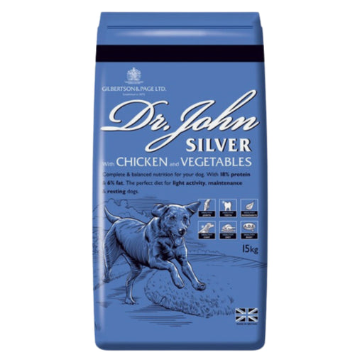 Dr John Silver Adult Dry Dog Food - Chicken and Vegetables - 15kg