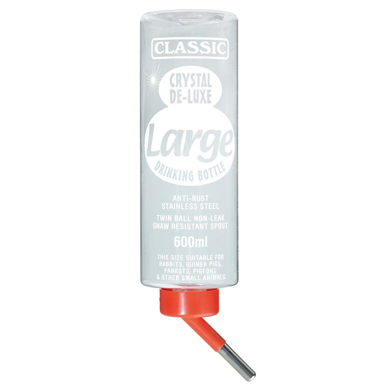 Load image into Gallery viewer, &quot;Classic Crystal De-Luxe Drinking Bottle – Leak-proof small animal water dispenser with stainless steel spout.&quot;
