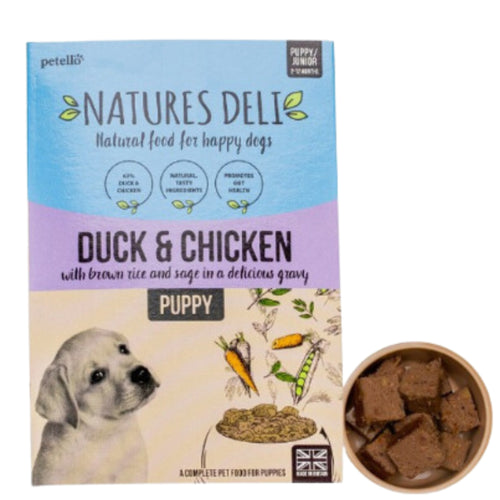 Natures Deli Puppy Duck & Chicken with Brown Rice and Sage in gravy Wet Food 400g