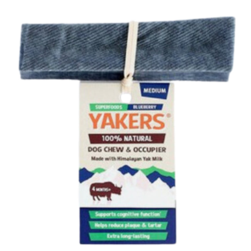 Load image into Gallery viewer, Yakers Blueberry Dog Chew – Natural Himalayan yak milk chew infused with apple flavour, long-lasting and perfect for dog dental health.
