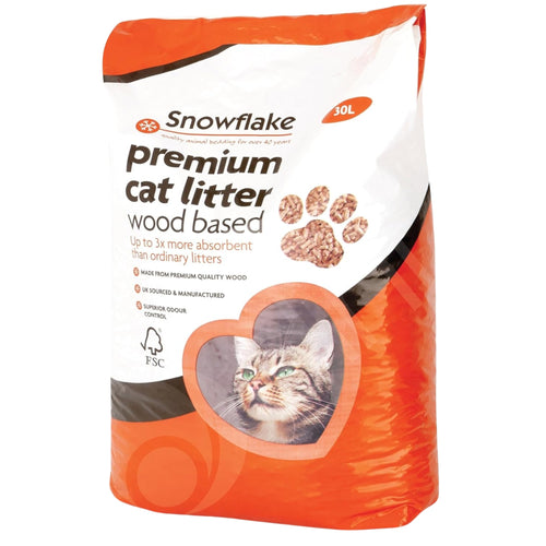 Snowflake Wood Based Cat Litter 30L