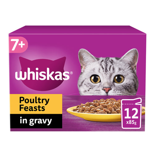 Whiskas 7+ Wet Cat Food Poultry Feasts In Gravy 12 x 85g