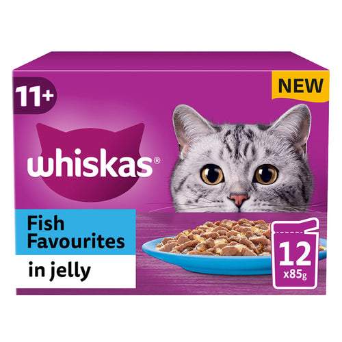 Whiskas 11+ Wet Senior Food Fish Favourites In Jelly 12 x 85g