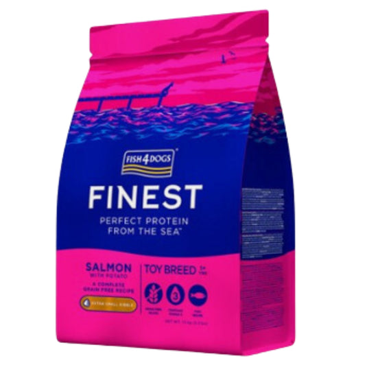 Fish4Dogs Finest Extra Small kibble Toy Breed Dry Dog Food - Salmon with potato - 1.5Kg