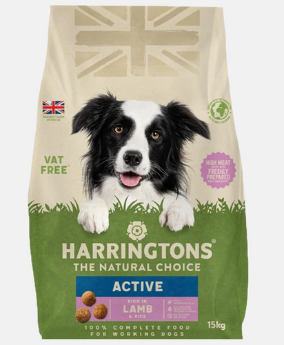 Harringtons Active Adult Dry Dog Food - Lamb with Rice - 15kg