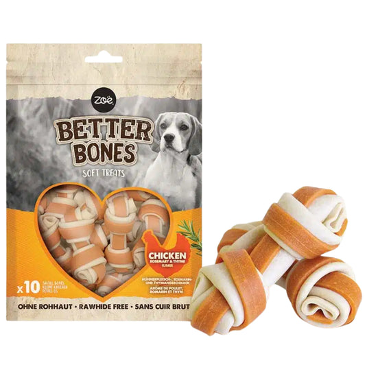 Zoe Better Bone Chicken, Rosemary & Thyme Flavour | Small Soft Treat Dog Bones | 10 Pieces