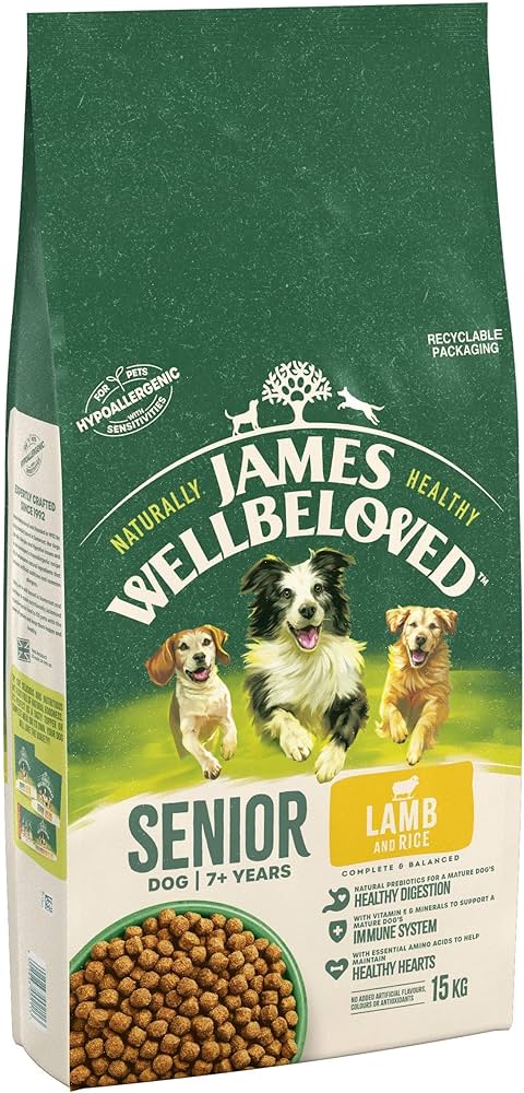 James WellBeloved Senior Dry Dog Food - Lamb & Rice - 15kg