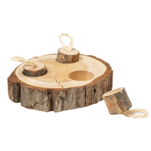 Back Zoo Nature Bark Wood Puzzle toy for small pets – natural bark puzzle for foraging enrichment