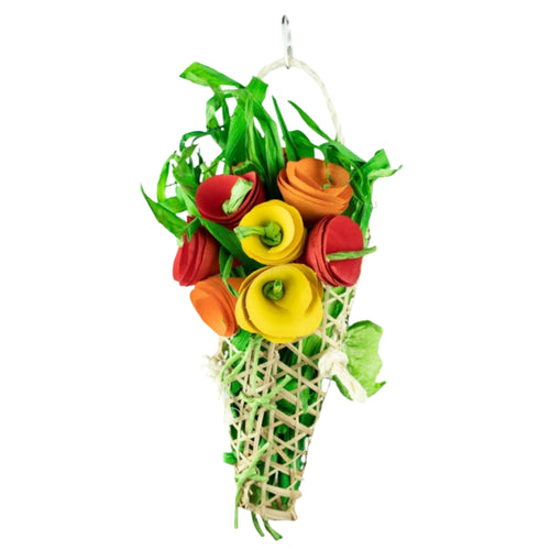Back Zoo Nature Flower Bouquet natural bark bouquet toy for small birds and rodents