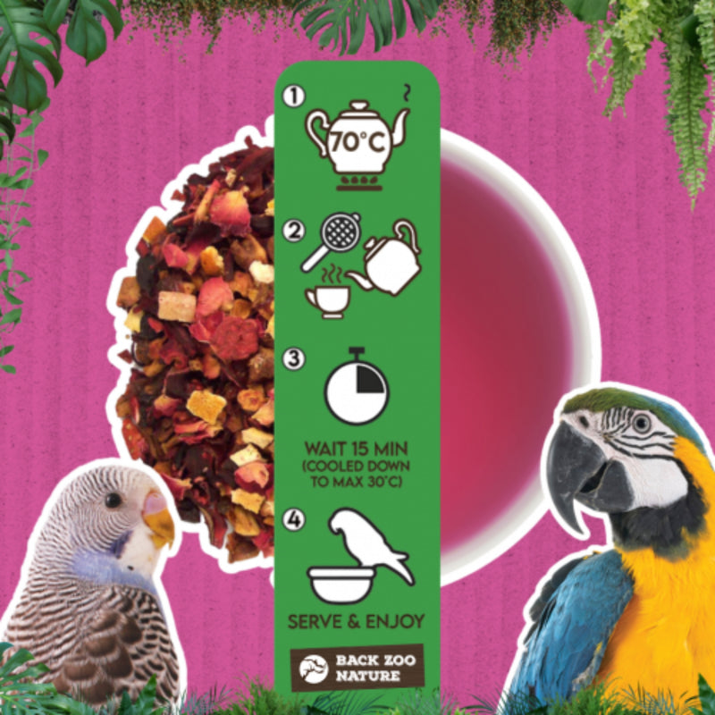 Load image into Gallery viewer, Back Zoo Nature Parrot Fruit &amp; Berry Tea – 65 g Herbal Infusion for Hydration &amp; Enrichment
