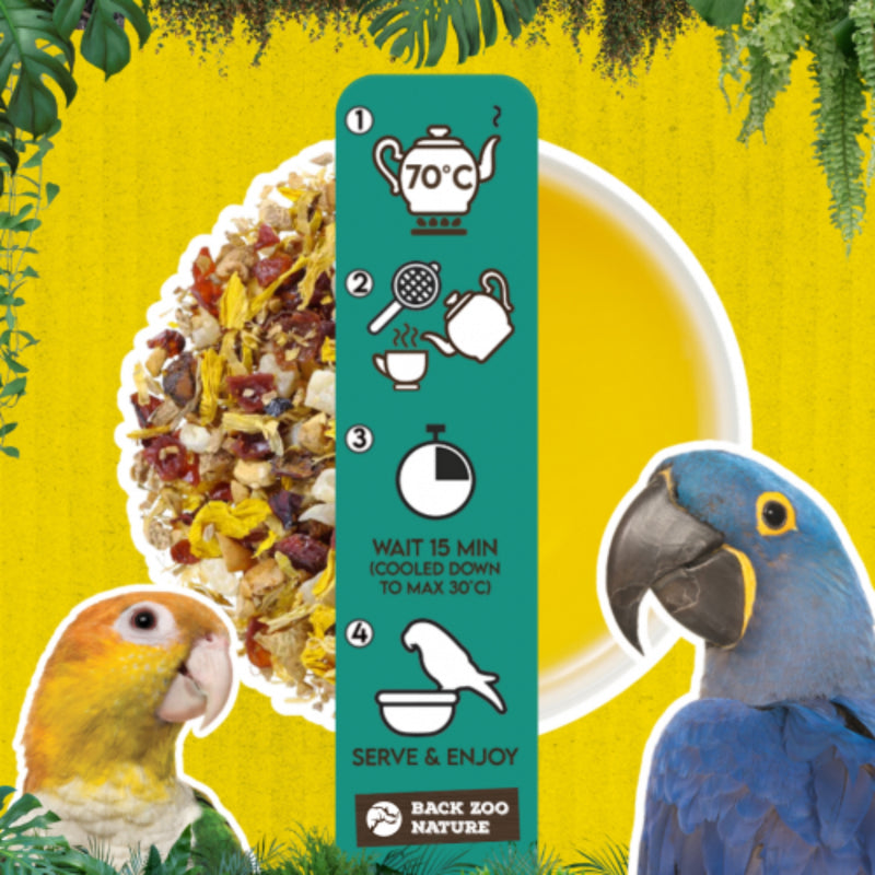 Load image into Gallery viewer, Back Zoo Nature Parrot Fruit &amp; Blossom Tea – Fruity Floral Herbal Infusion for Parrots (80 g)
