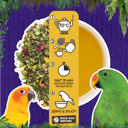 Back Zoo Nature Parrot Leaves & Blossom Tea – Calming Herbal Infusion for Parrots & Parakeets (35 g)