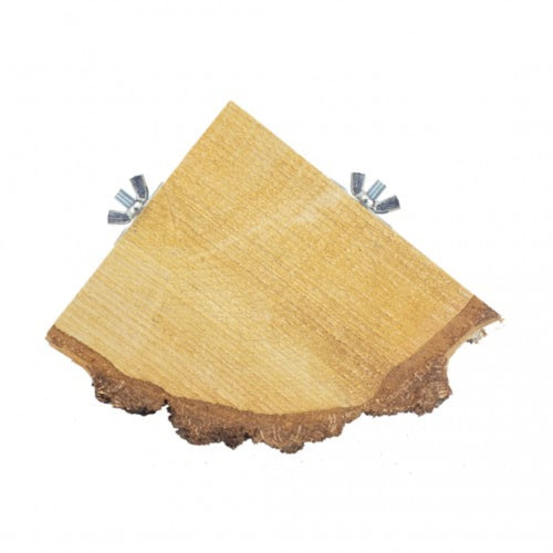 Back Zoo Nature Quarter Wood Slice – natural wooden corner perch for birds and small pets